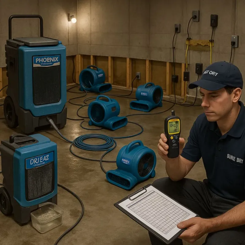Structural Drying and Dehumidification process in Hillsdale, MO